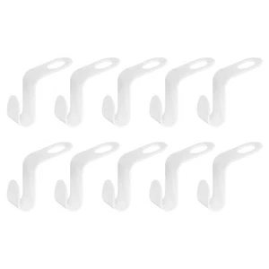 120Pcs Clothes Hanger Connector Hooks,Plastic Hooks Hanger Extension Hook, White - Picture 1 of 5