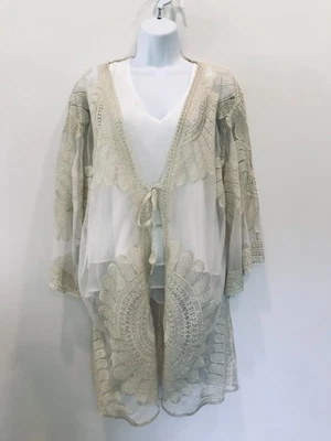 INDIA BOUTIQUE NATACIÓN ORO METALIZADO BORDADO ENCUBRIMIENTO PLAYA BOHO TALLA ÚNICA Foto 1 de 4