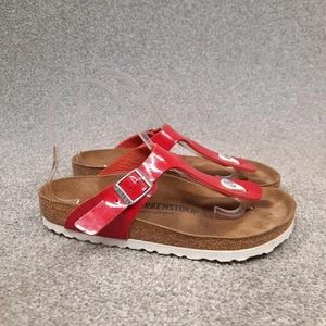 Birkenstock Gizeh Birko Flor Lackleder Sandalen Damen 6 US 37 EU Rot Braun - Bild 1 von 11