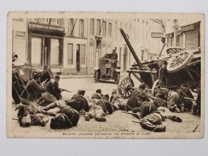 Belgian Lancers Defend Alost WWI Street Fighting Armoured Car Tuck 1914 Postcard - Picture 1 of 2