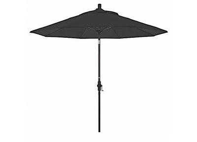California Sun Master 9' Alum/Fiberglass Crank Collar Tilt Umbrella - Black - Image 1 of 3