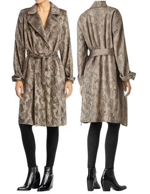 Gabardina vintage con cinturón de doble botonadura estampado de piel de serpiente talla 10 Spiegel para mujer Foto 1 de 4