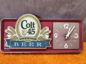 H•Vintage COLT 45 Beer Bar Clock Advertising Sign Standing Or Hanging. Awesome - Picture 1 of 6