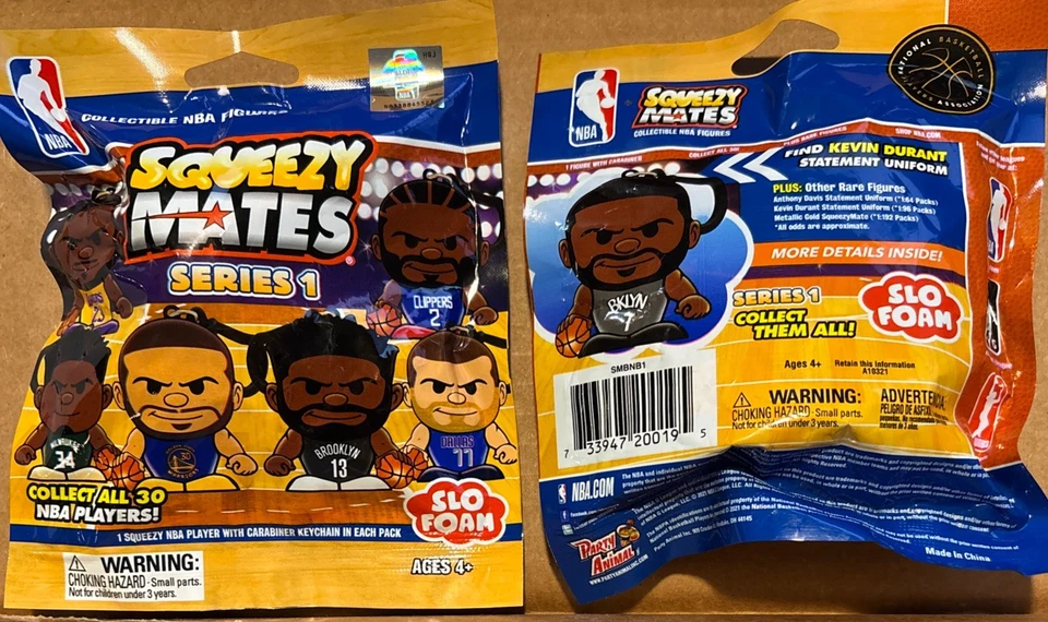 NBA серии 1 SQUEEZY MATES брелок лот из 2 коллекционных фигурок NBA слепая сумка - Изображение 1 из 1