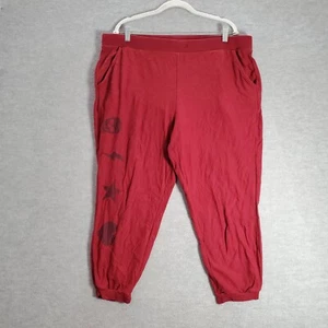 TORRID Women Sleepwear 2 Red Super Soft Plush Crop Lounge Jogger Skull READ - Picture 1 of 9