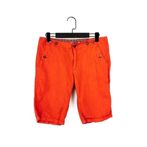 Diesel Bright Red Linen Blend Tapered Leg Woven Shorts - W27 - Picture 1 of 5