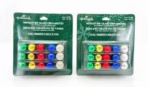 NEW Vintage Hallmark Miniature 30 Color Glass Ornaments, 5 Colors (Pack of 2) - Picture 1 of 4