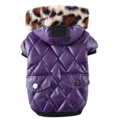 Pet Dog Puppy Hooded Jacket Warm Winter Coat Snowsuit For Small Dogs - Image 1 of 4