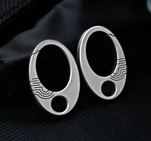 Mini Titanium Alloy Keychain Carabiner key pendant Belt Waist Hanging Buckle EDC - Picture 1 of 11