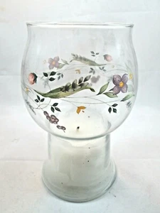 Candle-lite glass stem stand flower color etching beautiful classic - Picture 1 of 3