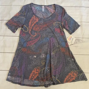 LulaRoe Perfect T kurzärmeliges Damenhemd Größe Small Paisley-Druck seitlich geschlitzt - Bild 1 von 6