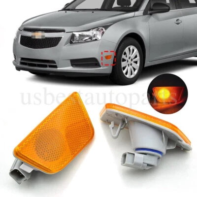 For Chevy Cruze 2011-2015 Front Bumper Reflector Side Marker Light Assembly Pair - Image 1 of 4