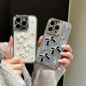 Bumper For iPhone 15 14 13 12 11 Pro Max XS XR Soft Bow Cover Luxury Case - Picture 1 of 12