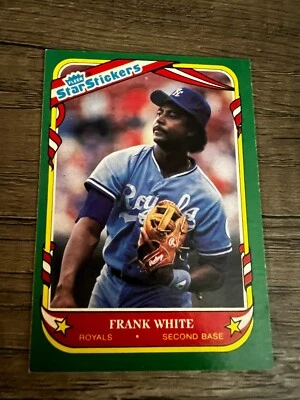 1987 Fleer Star Stickers Baseball Card #123 Frank White (F1) - Image 1 of 2
