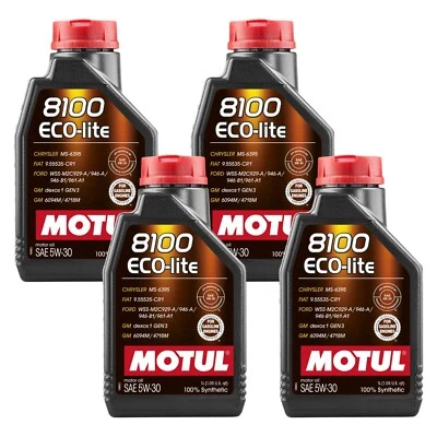 4 LT Motul 8100 Eco-lite 5W30 Olio Motore 100% Sintetico GM-dexos1 GEN3 GF5 FE - Immagine 1 di 4