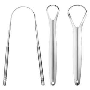 3 PCS Metal Tongue Scraper, Tongue Scrapers for Adults Kids, Stainless Steel - Picture 1 of 7