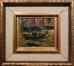 GIRO IN GONDOLA A VENEZIA, dipinto ad olio originale, datato 1949 - Foto 1 di 5