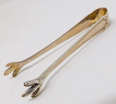 Pinzas de azúcar Durgin/Gorham Fairfax 3-5/8" sin mono marcas antiguas plata de ley Foto 1 de 4