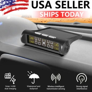 Wireless Car Solar LCD Tire Pressure Monitoring System + 4 External Sensors - Picture 1 of 13