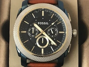 FOSSIL Machine Chronograph Blue Dial Men's WatchFS5232 MSRP $155 - Picture 1 of 8