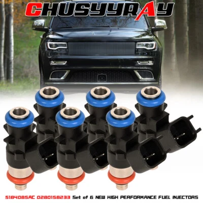 Juego de 6 inyectores de combustible 0280158233 para Chrysler Town & Country 2011-2016 3,6 L A+ Foto 1 de 4