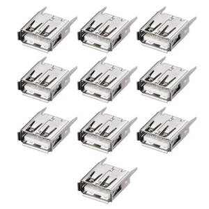 Conector USB PCB Tipo-A Conector Hembra de inserción Vertical Borde Curvado 10pz - Imagen 1 de 4