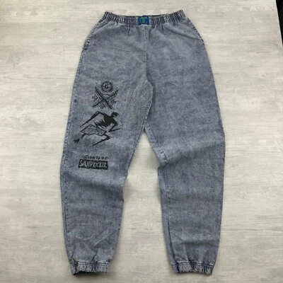 Винтажные штаны для бега 90-х Gitano 8000-летней давности Sandkicker размер XL синяя джинсовая ткань - Изображение 1 из 4