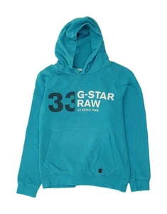 G-STAR Womens Graphic Hoodie Jumper UK 16 Large Blue Cotton BB09 - Picture 1 of 3