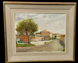 GUIDO HANSET (1910-1992) Aquarell auf Papier Blick Genua? 1968 signiert - Bild 1 von 12