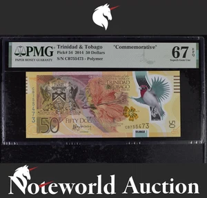TRINIDAD & TOBAGO Commemorative 50 Dollars 2014 P 54 Polymer UNC PMG 67 EPQ - Picture 1 of 4