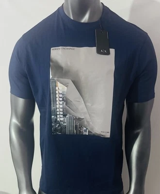 New Armani Exchange Men's Regular  Fit Refelective Logo  Short Sleeve Shirt - Image 1 of 4