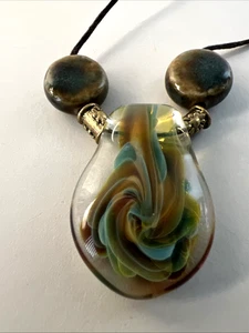 Collana vintage fatta a mano perle focali pendenti unici "unici nel loro genere" - Foto 1 di 6