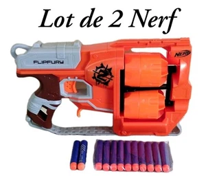 Nerf Zombie Strike FlipFury Lot 2 Pistolets + 24 Fléchettes Dont 20 Neuves TBE - Bild 1 von 10