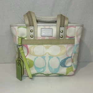 Autentica borsa Coach Hampton Scribble Pastel piccola - Foto 1 di 12