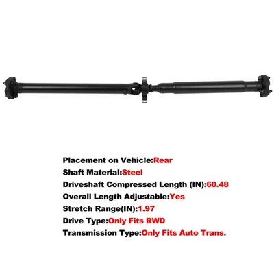 Rear Side Driveshaft Prop Shaft Assembly for BMW 320i 2013-2018 L4 2.0L RWD Auto - Image 1 of 4