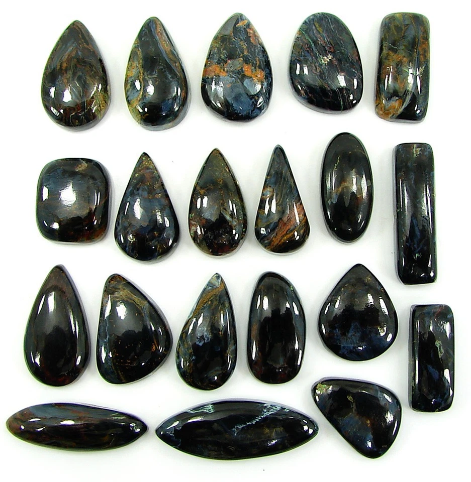 213.05 Ct Natural Blue Pietersite Loose Gemstone Cabochon 20 Pcs Stone Lot-27372 - Image 1 of 2