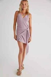 NWT! FREE PEOPLE BEACH Lilac Stretch Tie Closure Sleeveless Poppy Knit Dress S - Picture 1 of 7