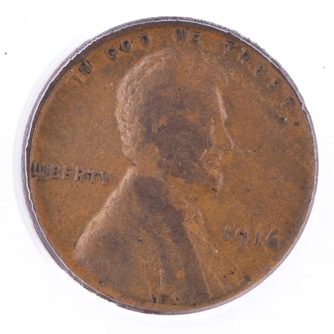 1916 Lincoln Wheat Penny ANACS F12 Major Obverse Laminations Certified 1c Cover