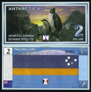 Antarktis, 2 $, 28.11.1999, UNC Tragödie von 901, Pinguine F - Bild 1 von 1