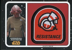 Topps Star Wars The Last Jedi Emblem Card MP-AA Admiral Ackbar Resistance Patch - Picture 1 of 2