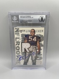 Brian Urlacher Signed 2000 UD Black Diamond Rookie Jersey Beckett Grade 10 Auto
