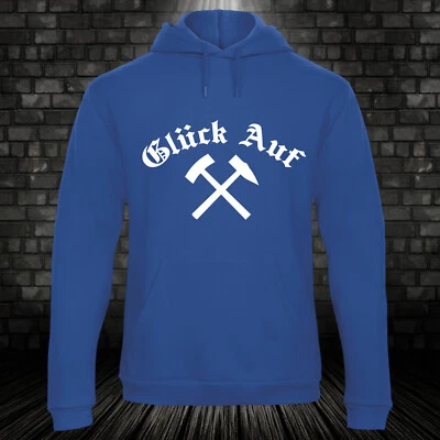 Glück Auf Hoodie Ruhrpott Pulli Zeche Bergbau Kohle Kumpel Steiger Schacht -4XL - Bild 1 von 2