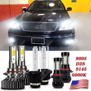 For Lexus LS430 2004 2005 2006 9005 D2S 9006 LED HID Headlight Fog Light 6*Bulbs - Picture 1 of 11