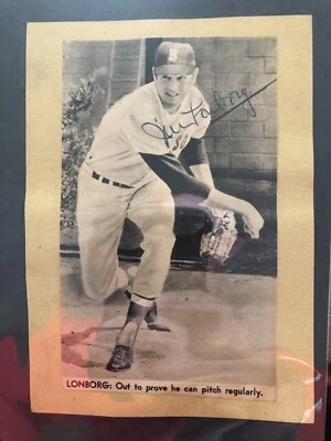 Nice Early Jim Lonborg Autographed Newspaper Photograph Guaranteed Authentic MLB - Image 1 of 4