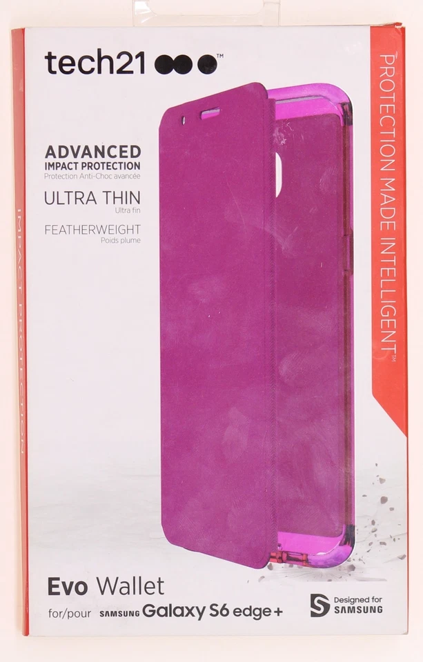 new Tech21 Samsung Galaxy S6 Edge+ Plus Evo Wallet Flip Cover Case Pink - Image 1 of 3
