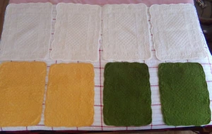 8er Set Vintage 8 gesteppte Tischsets gepolsterter Stoff 4 Herbstfarben 4 cremeweiß - Bild 1 von 14