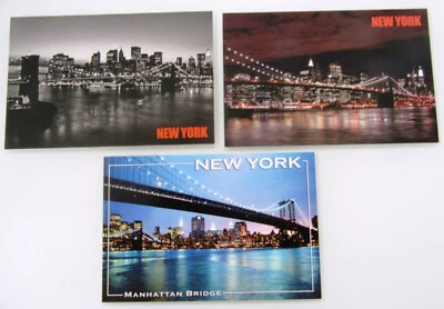 Postkarten Lot 3 x USA NEW YORK Brooklyn & Manhattan Bridge Brücken, Postcards - Bild 1 von 2
