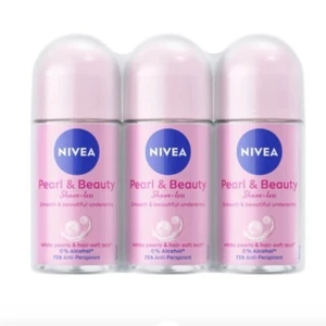 Nivea Shaveless Roll On Unisex Pearl & Beauty 50ML 3 PCS Deodorant 0% Alcohol - Picture 1 of 11