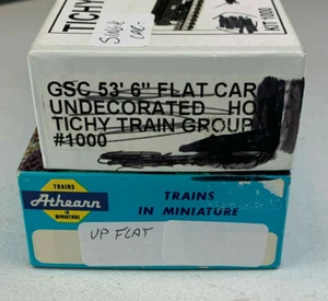 2X HO UP Athearn Flat Car, Tichy Train Group 52'6" GSC Flat Car HO605 - Picture 1 of 8