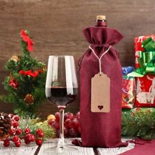 12pcs Burlap Wine Bags Red Wine Bottle Covers Bags  New Year Packaging Bag